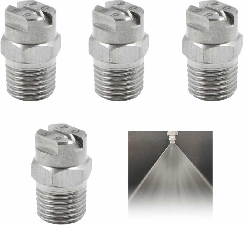 Hochdruckreiniger-Sprühspitzen – Ersatz für Netzdüsenspitze, Edelstahl-Zubehör, 1/4-Zoll-Gewindeanschluss mit 65-Grad-Öf...