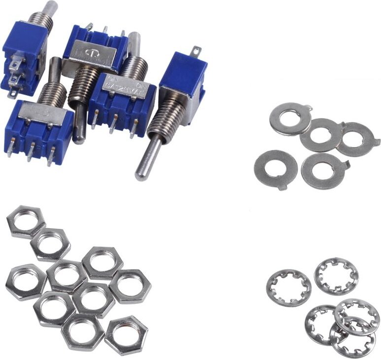 5 Stueck ac 3A/ 250V 6A/ 125V/ aus spdt Mini 2-Position Verriegelungsknopf Schalter