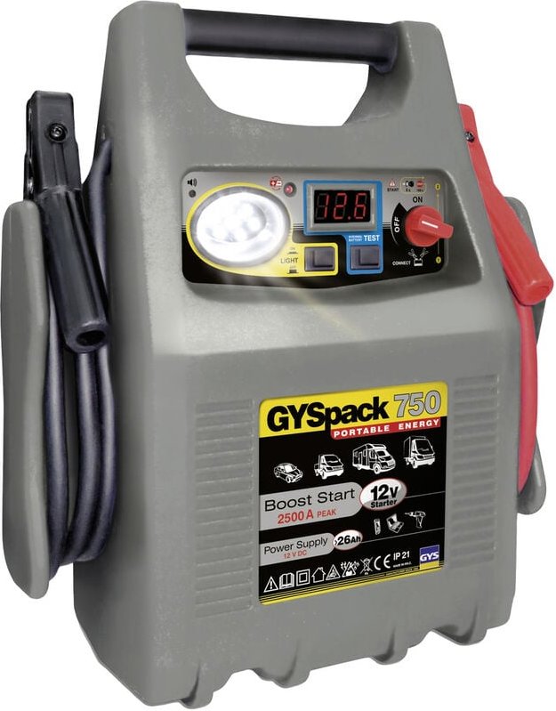 GYS - Schnellstartsystem pack 750 026179 Starthilfestrom (12 V)=750 a Arbeitsleuchte, Spannungswan