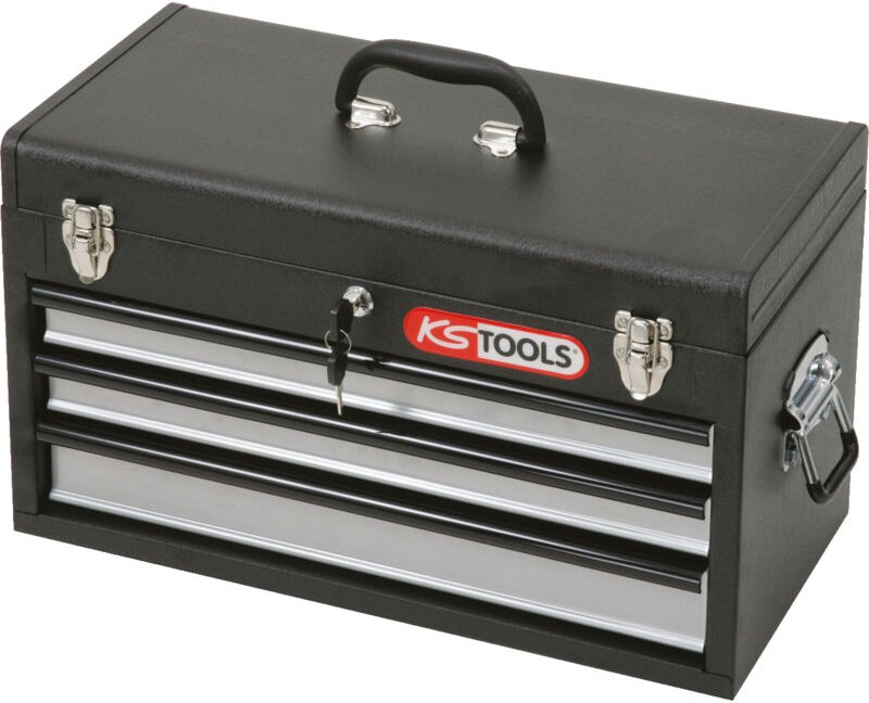 Ks Tools Werkzeugtruhe mit 3 Schubladen-rot, L508xH255xB303 mm