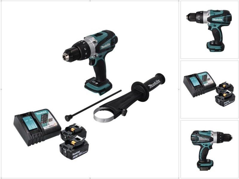 Dhp 458 rt Akku Schlagbohrschrauber 18 v 91 Nm + 2x Akku 5,0 Ah + Ladegerät - Makita