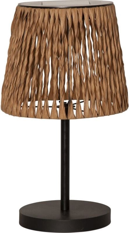 Solarleuchte Cesta, Tischlampe, Rattan-Optik, Braun, Solar, Außenbereich, Warmweiß, Dämmerungssensor, 48 cm - Star Tradi...