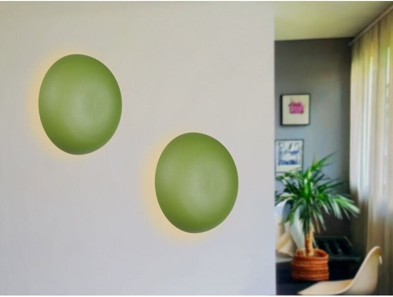 2er set Akku Wandlampen aus Metall Grün per usb aufladbar, ø 15,5cm