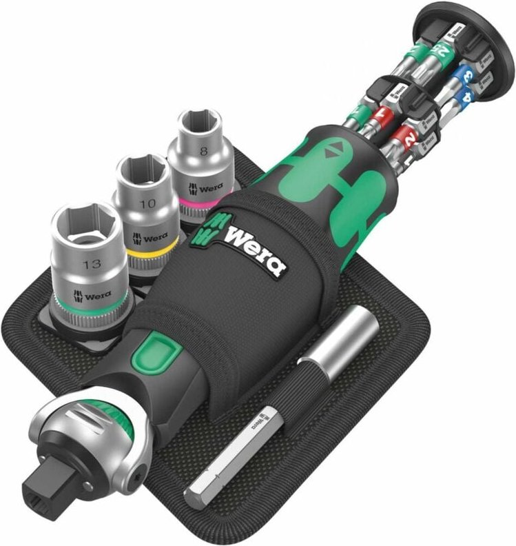 Wera - Magazin-Knarre Zyklop Pocket Set 2 18-tlg. 3/8' Knarre m. 1/4'Bit Innenauf.