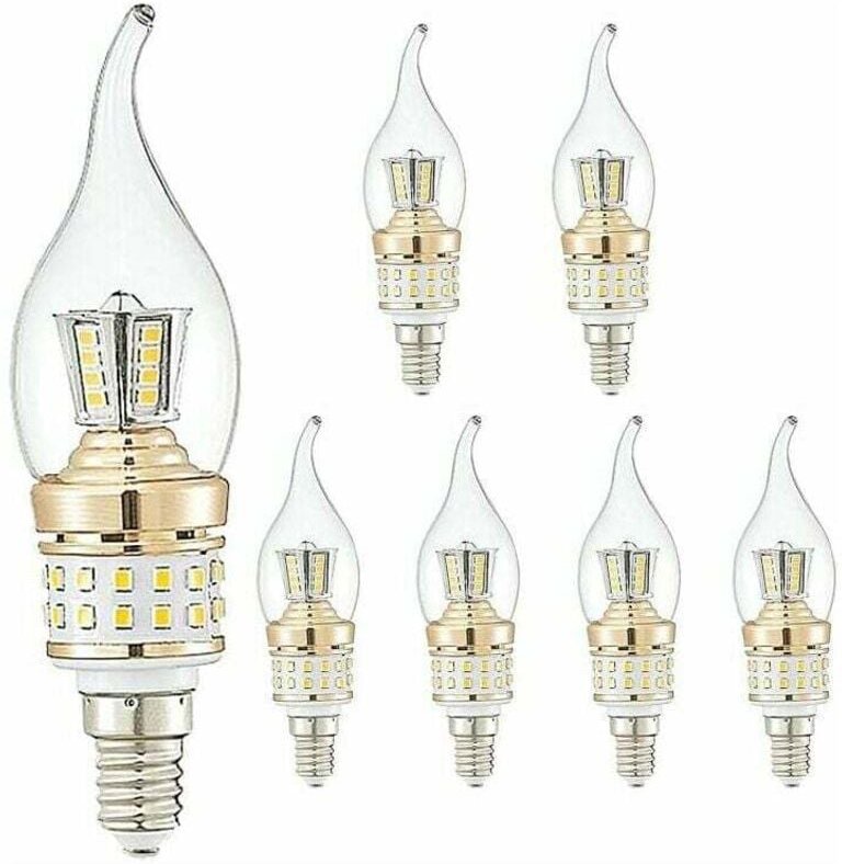 Lablanc - 6 Packungen LED-Kerzenbirnen, E14, 10 w, kleine Schraubbirnen, LED-Kerzenleuchter, nicht dimmbar, kaltweißer K...