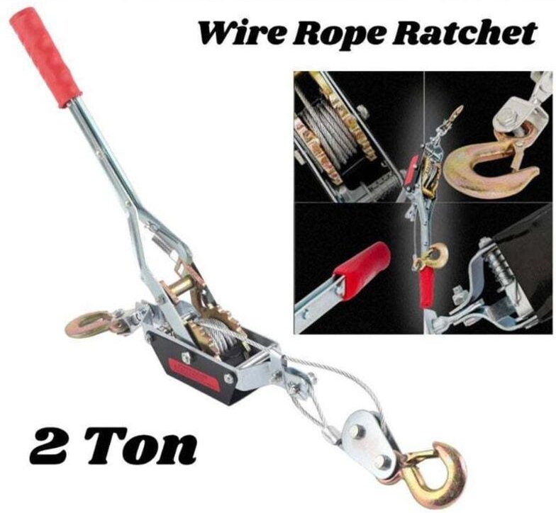 Cocoarm 2T/4T Manuelle Winde Zuggetriebe Winschzieher Handseilwinde Doppelzahnrad Doppelhaken Power Puller Tragbare schw...