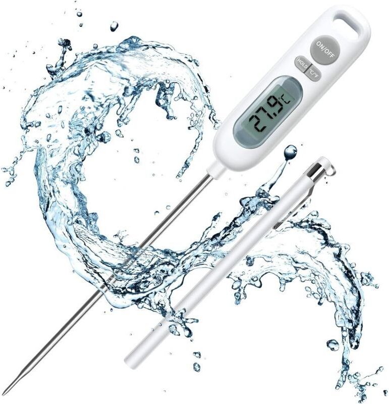 Stück Kochthermometer, 141 mm lange Kochsonde, digitales Küchenthermometer für Grillgut, Gebäck, Fleisch, Zucker und Flü...