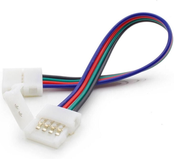 Trade Shop Traesio - Trade Shop - 2 x 10 mm 4-poliger Anschlussclip für rgb smd 5050 3528 LED-Streifen -