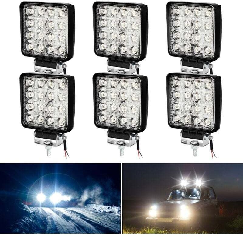 6x48W Quadratische LED Arbeit Licht Winkel 60 DC 12V-24V Quad Lkw Boot Traktor Offroad Wasserdicht