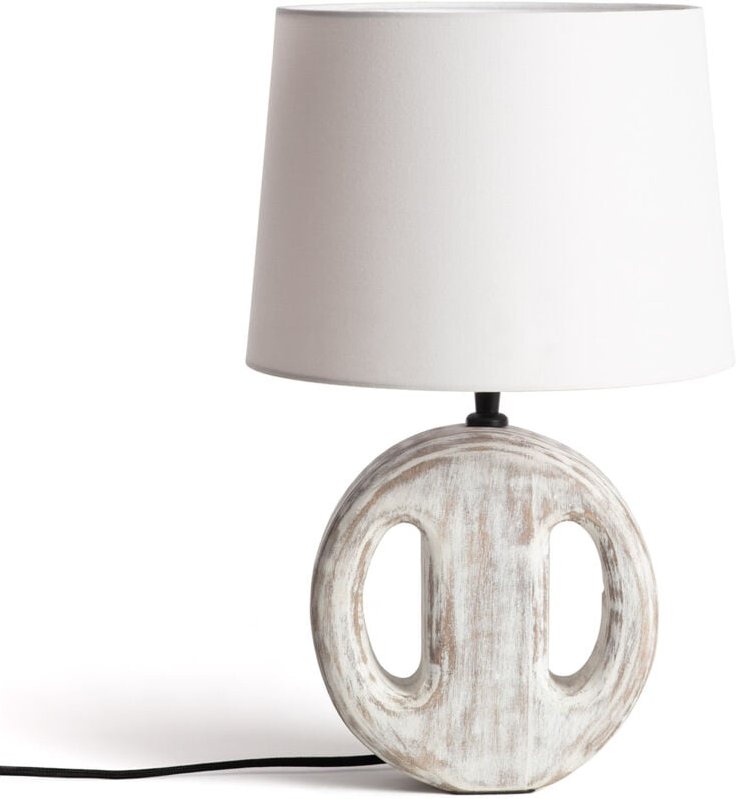 Tischlampe Holz Chandra ILUZZIA Weiß