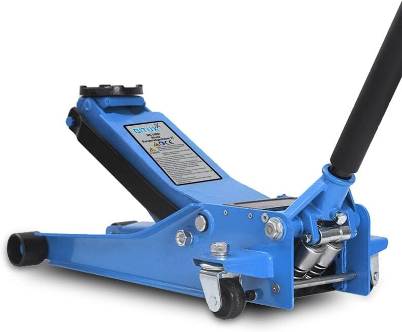 Hydraulischer Rangierwagenheber 3T extra flach Wagenheber hydraulisch 3 Tonnen Hubhöhe von 8 cm bis 51 cm inkl. Gummiauf...