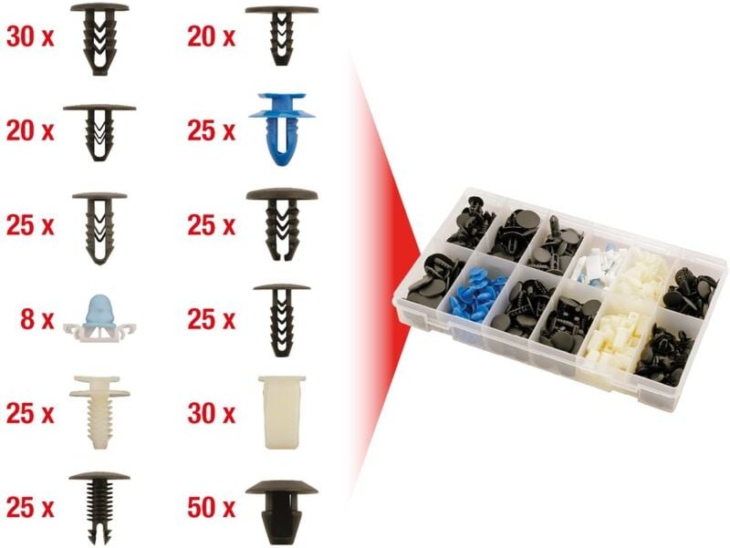 Ks Tools Befestigungs-Clip-Satz für Fiat, 308-tlg