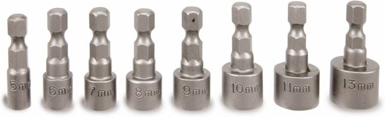 Tooltech Steckschlüssel-Bitsatz, cr-v, 8-teilig