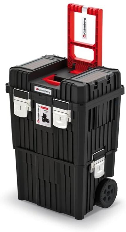 2 in 1 Werkzeugtrolley Werkstattkoffer Werkzeugkiste Box leer 3 tlg., Version: khvwm, 450 x 360 x 640 - Kistenberg