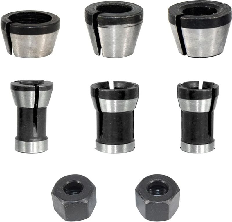 Thumbnail - AIPERQ 8 Stück 6,35/8 mm Oberfräsen-Spannzangenfutter, Holzfräser-Spannzangen-Oberfräsenkopf-Adapter-Konverter für Gravi...