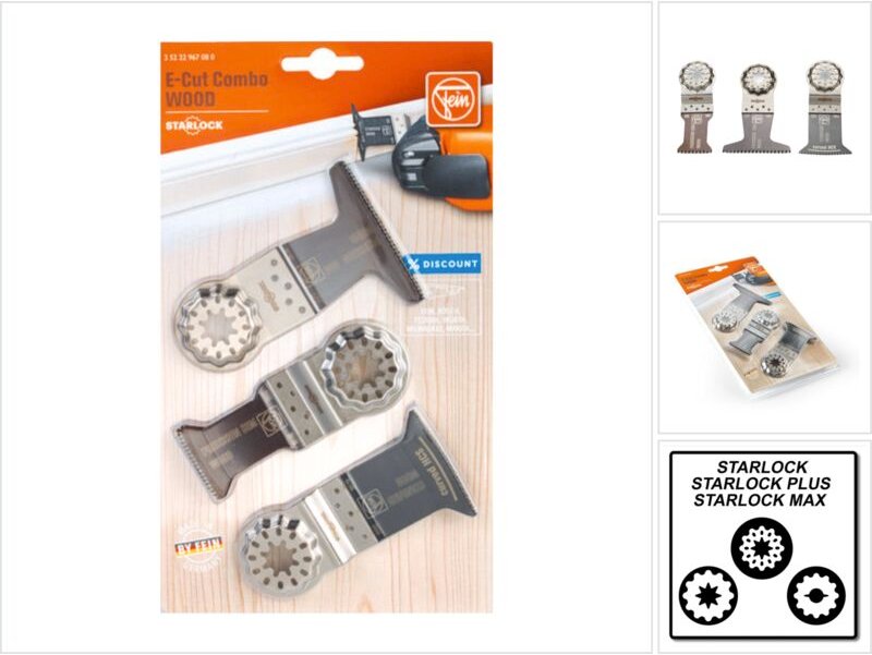 Thumbnail - E-Cut Combo Starlock Wood Sägeblatt Set 3 tlg. ( 35222967080 ) - Fein