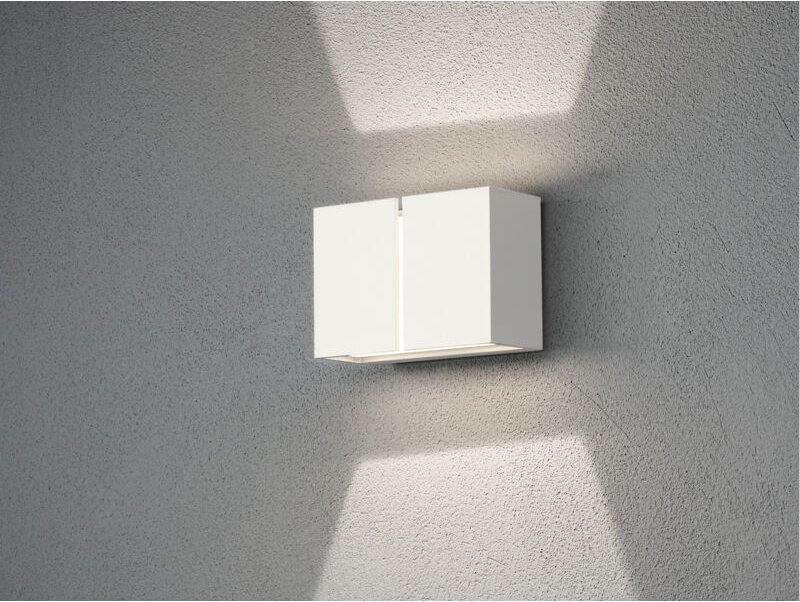 LED Außenwandleuchte PAVIA aus ALU in Weiß Up and Down Light, IP54 ,11,5cm hoch