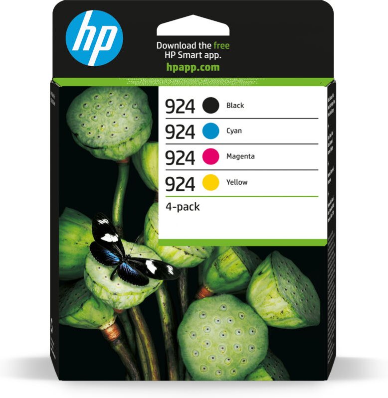 Hewlett Packard HP 924 / 6C3Z1NE 4er-Pack Original Druckerpatrone Schwarz/Bunt CMYK Instant Ink