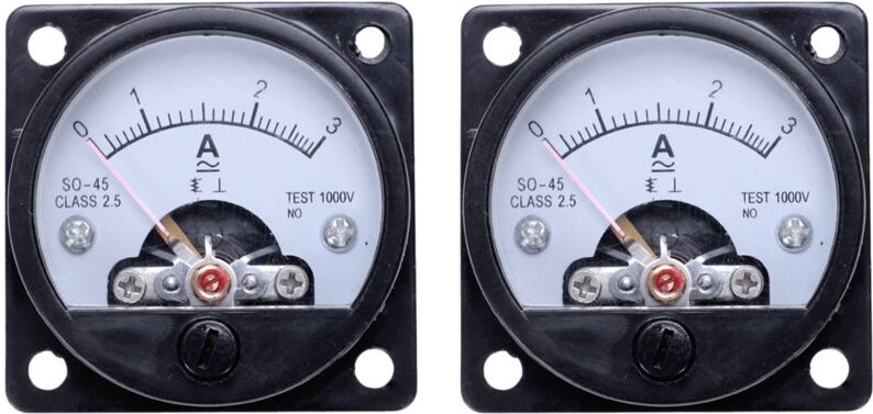 Tlily - 2X Ac 0-3A Rund Analog Panel Meter Strommess Amperemeter Gauge Schwarz