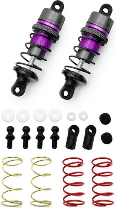 1/10 1 Paar Hydraulische MetallstoßDäMpfer rc Ferngesteuertes Auto Flaches Renn-Driftauto (63 Mm) Lila