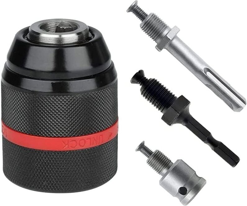 4 STÜCKE Metall 1/2-20UNF 1,5-13Mm Keyless Bohrfutter Sechskantschaft/SDS/Sockel Vierkant Buchse Adapter Hardware Werkze...