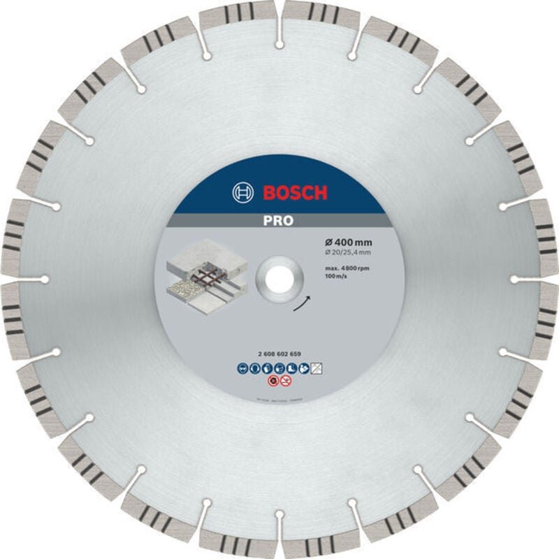 Bosch - Diamanttrennscheibe Best for Concrete, 400 x 20,00/25,40 x 3,2 x 12 mm