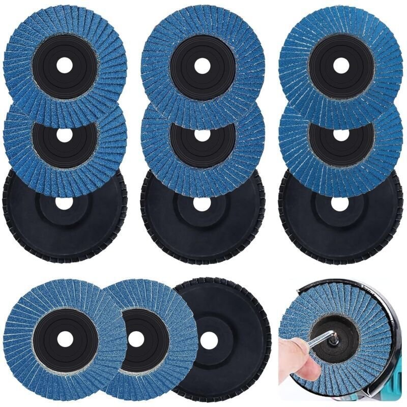 12-teiliges Lamellenscheiben-Set, 76-mm-Lamellenscheibe, Körnung 40/60/80/120, Lamellenscheibe zum Entgraten, Polieren, ...