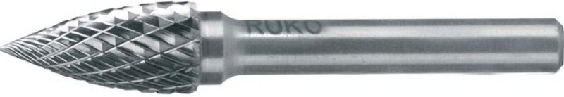 Ruko - 116049 Frässtift Hartmetall Spitzbogen 3 mm Länge 38 mm Schaftdurchmesser 3 mm