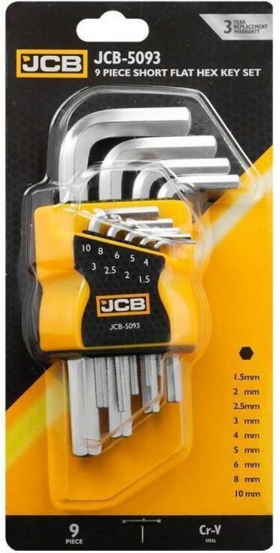 Innensechskantschlüssel JCB IMBUSY Chromoly Stahl 9 Stück