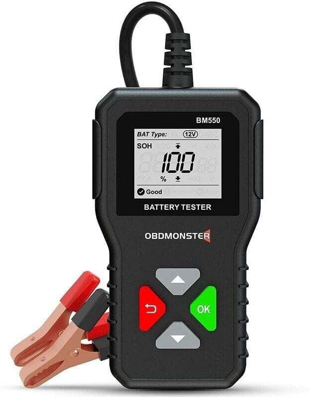 6V 12V 24V Batterietester, 100-2000 CCA 2Ah-220Ah Kfz-Lichtmaschinentester Digitaler Batterieanalysator für Auto/LKW/Mot...