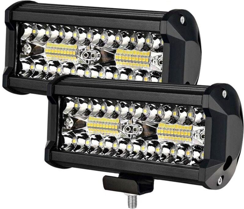 Tlily - 2 stücke led Leiste 7 Licht 3 Reihen zum Arbeiten Strahl Von Offroad Booten, Auto Traktoren Truck suv 12V 24V b