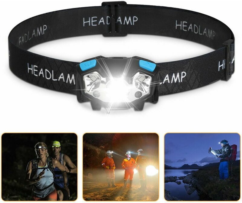 LED-Stirnlampe, 5000 Lumen LED-Arbeitsscheinwerfer, Bewegungssensor-Stirnlampe Wasserdichter USB-aufladbarer Arbeitssche...