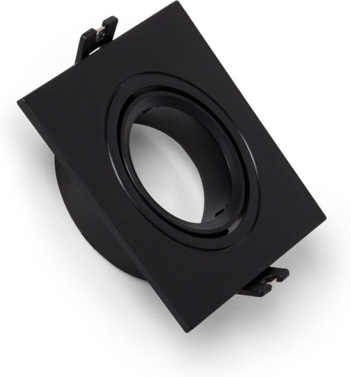 Efectoled - Downlight-Ring Eckig Schwenkbar für LED-Glühbirnen GU10 / GU5.3 Ausschnitt ø 75 mm Schwarz