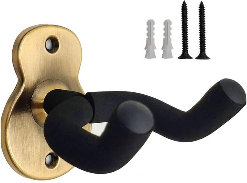 Gitarren-Wandaufhänger, 2er-Pack, sicherer und stilvoller Gitarren-Wandhaken für akustische E-Bassgitarre (2er-Pack), Br...