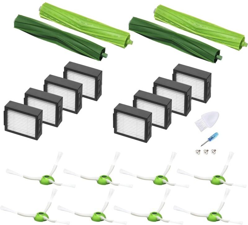 21-teiliges Zubehörset mit iRobot Roomba E5 E6 I6 I6+ I3 I3+ I4 I4+ I7 I7+ I8, 8 Filter, 8 Seitenbürsten, 4 Rollenbürste...
