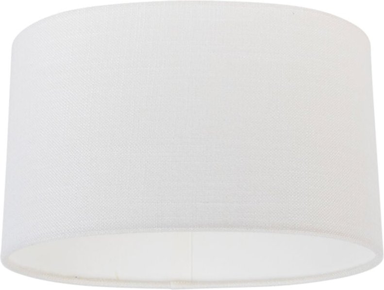 Ovaler Leuchten-Schirm aus Leinen weiß 25/16/15