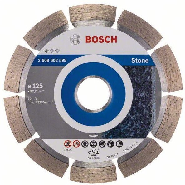 Diamanttrennscheibe Standard for Stone 125 x 22,23 x 1,6 x 10 mm 1er-Pack - Bosch