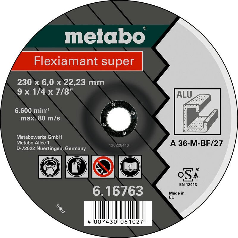 Flexiamant super 125x6,0x22,23 Alu, Schruppscheibe, gekröpfte Ausführung - Metabo