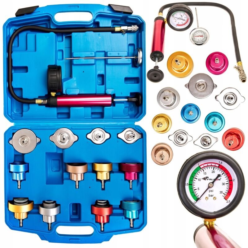 Dichtheitstester des Kühlsystems zur Kontrolle der Kühlsystemadapter