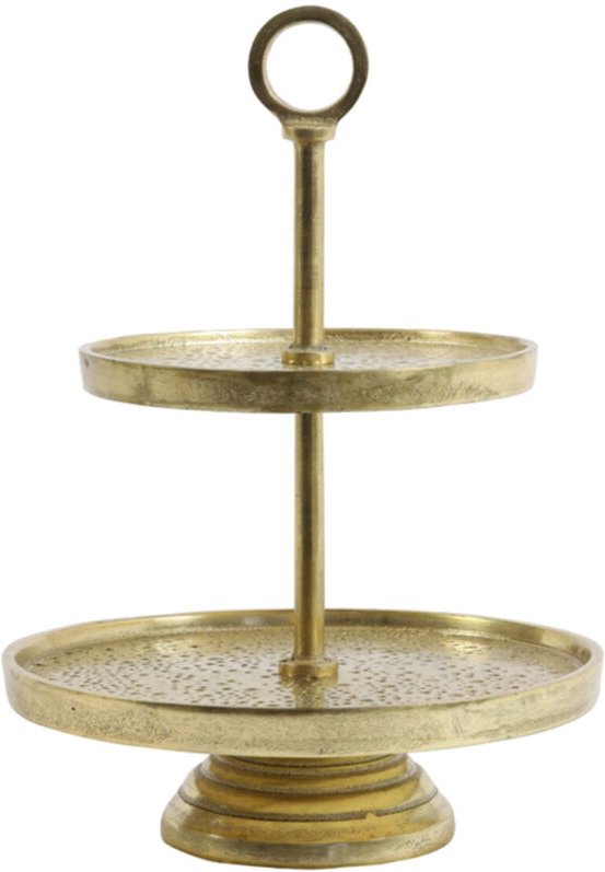 Etagere 2-lagig Lutek Gold - Ø24x37 cm - Light&living