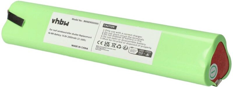Vhbw - Akku Ersatz für Velux 946930, 946933 für Dachfensterrollladen (2000 mAh, 10,8 v, NiMH)