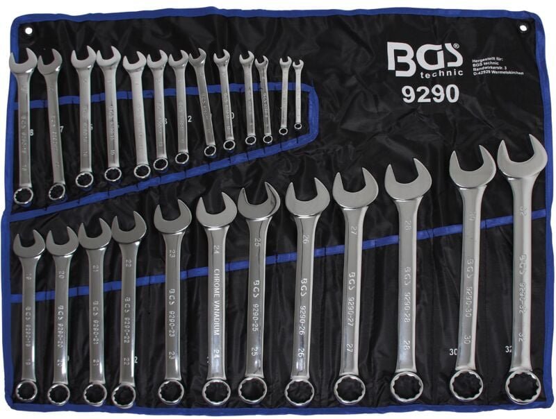 BGS Maul-Ringschlüssel-Satz, SW 6 - 32 mm, 5,1 kg, 25-teilig