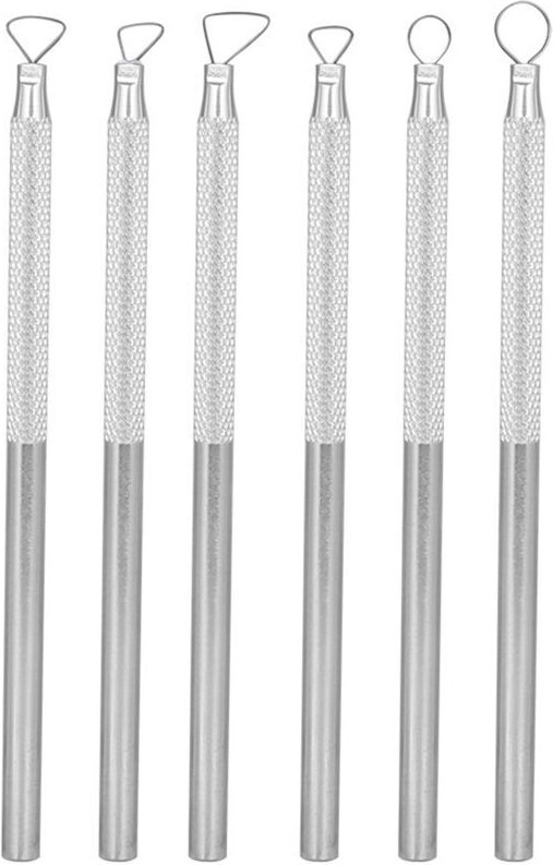 6-teiliges Bildhauer-Zubehörset aus Aluminiumlegierung mit Griff, Gravurschaber, Tonschaber, Keramikwerkzeugset zum Bear...