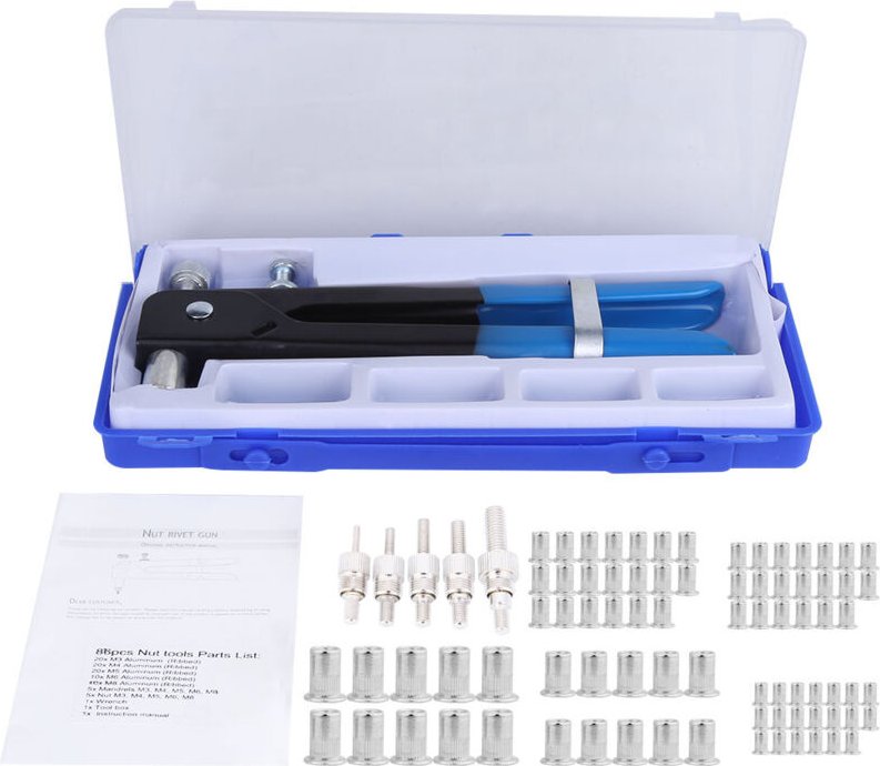 Ej.life - Nietmutternzange Set,Acogedor Aluminiumlegierung Profi Nietzange Nietmutternzange mit einer Nietpistole und vi...