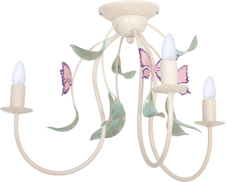 Deckenlampe Weiß E14 Metall Floral Deckenleuchte