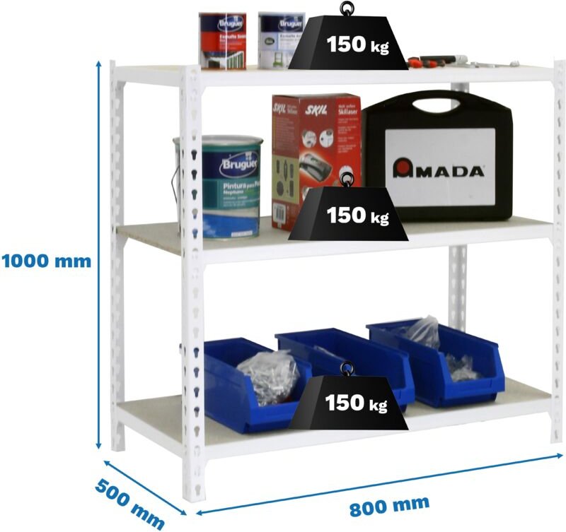 Simonrack Maderclick Mini Regalsystem Metall Weiss Holz 3 Ebenen