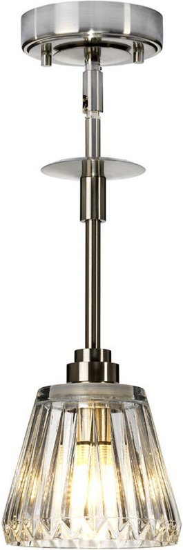 Agatha - 1 Licht Deckenpendelleuchte Nickel gebürstet IP44, G9 - Elstead