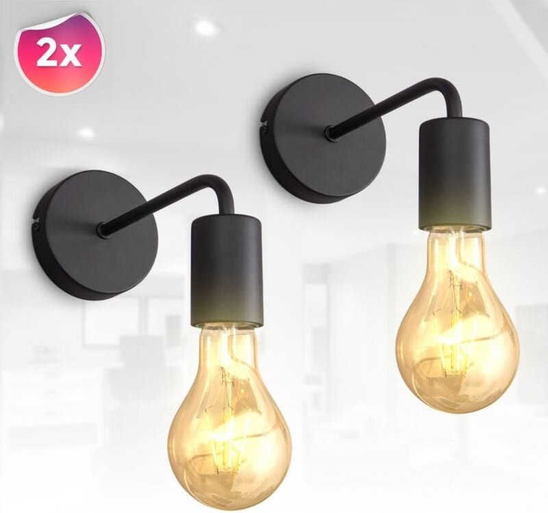 B.k.licht - Bundle 2x Wandleuchte, schwarz