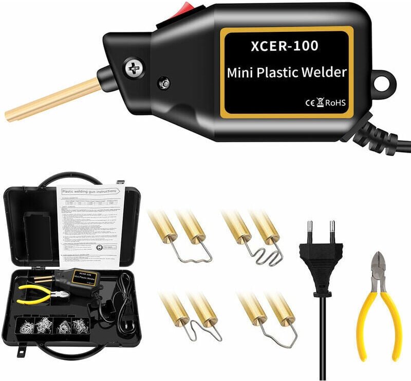 Thumbnail - 2022 Neues tragbares Mini-Heißheftgerät mit 100 W, Kunststoffschweißgerät, Auto-Stoßstangen-Reparaturset mit Zange,