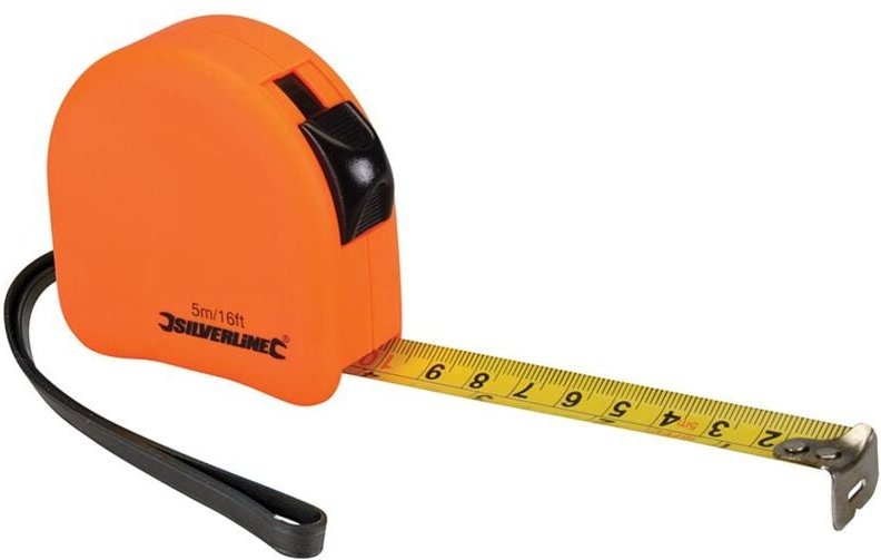 Rollbandmaß in Signalfarbe 5 m / 16 ft x 19 mm